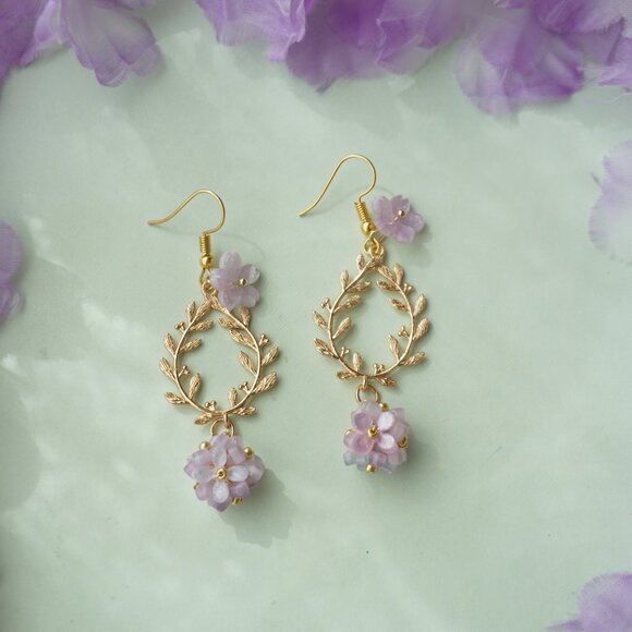 Brand new Handmade hydrangea earrings - Picture 4 of 4